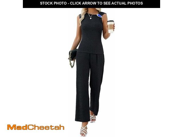 Lot 74-14599815 - Hbjoydeport Pants Sets Women 2 Piece Outfits Sleeveless Tank Tops Matching Sets for Women Elastic Wa...