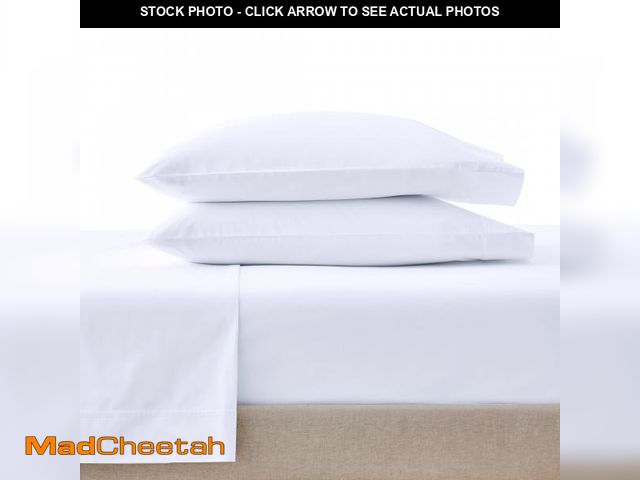 Lot 74-12536633 - Better Homes &amp; Gardens Cool &amp; Crisp 3-Piece 300 Thread Count Arctic White Cotton Percale She...