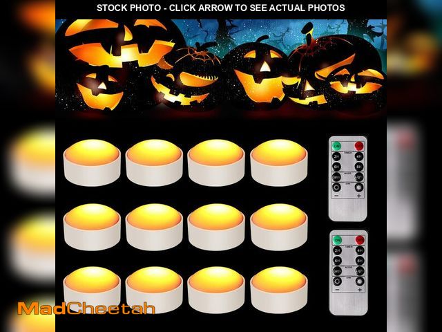 Lot 74-12705304 - Riakrum 12 Pieces Pumpkin Lights with Remote and Timer, LED Pumpkin Lights Battery Operated Pat Jack...