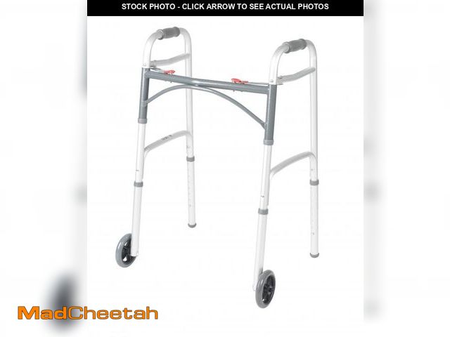 Lot 74-12513522 - Drive Medical PreserveTech Deluxe Two Button Folding Walker with 5" Wheels - UNUSED