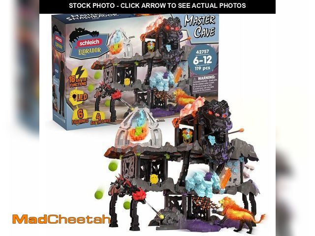Lot 74-14305852 - Schleich Eldrador - 119PC Smashrador Master Cave Fortress BattleCave Playset - Light Up LED Toy with...