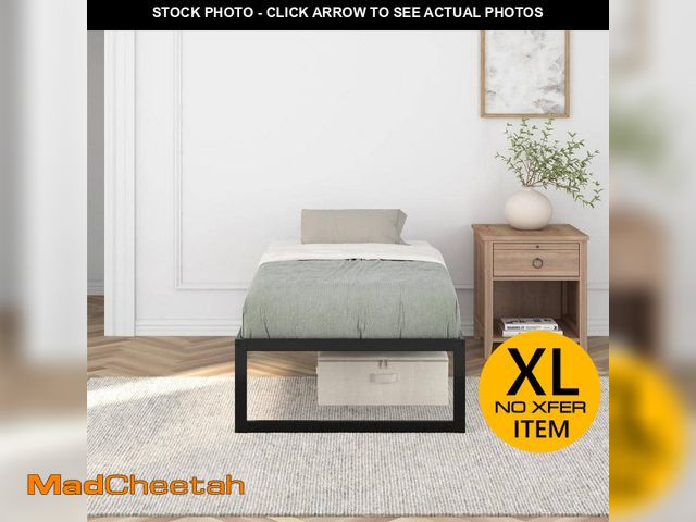 Lot 74-12921028 - DHP Avey Modern Metal Platform Bed Frame, Twin, Black - UNUSED