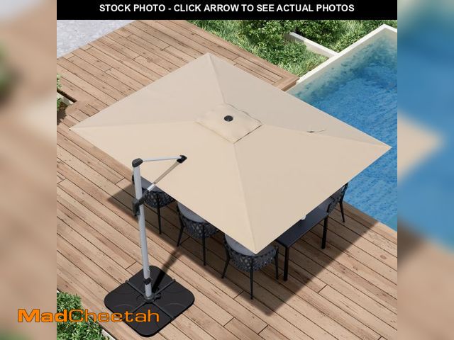 Lot 74-12154699 - *SEE DETAILS* paramondo Patio Umbrella, 9' X 12' Outdoor Cantilever Umbrella with 360-degree Rotatio...