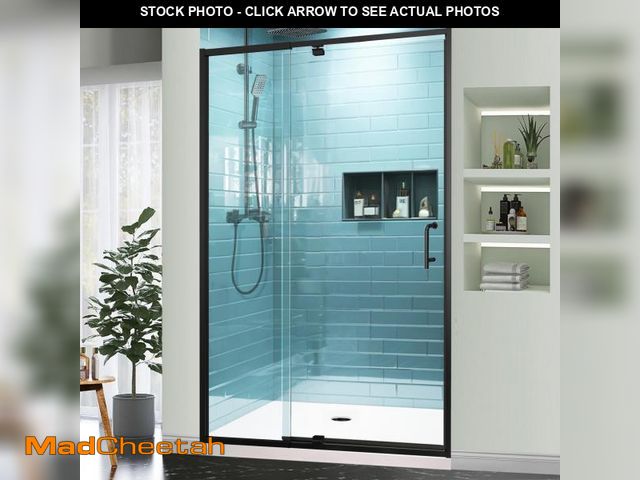 Lot 74-12205131 - GroGro 44-48" W x 71" H Semi-Frameless Pivot Swing Glass Shower Door,with 1/4"(6mm) Clear SGCC Tempe...