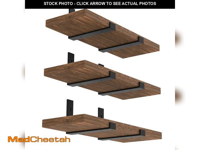 Lot 74-13550178 - WEKIS 12 Inch Heavy Duty Floating Shelf Bracket, Wall Mounting Industrial Black Shelf Brackets, 1/5 ...