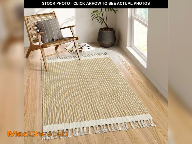 Lot 74-13716640 - Lahome Belle Boho Rugs for Bedroom, 3x5 Bathroom Rug Lightweight Farmhouse Woven Area Rug with Tasse...