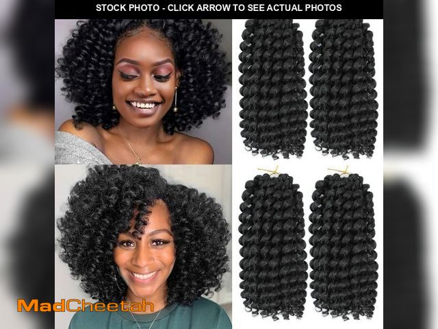 Lot 74-14426579 - GetMaige 12inch Jamaican Bounce Crochet Hair For Black Women 4packs 72 Roots Natural Black Jumpy Wan...
