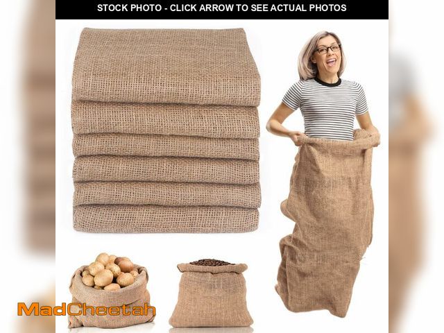 Lot 74-14049674 - Kmise Burlap Potato Sack Race Bags (Pack of 6)Ã¯Â¼Å39"x25" Large Natural Jute Burlap Sacks for Kids...