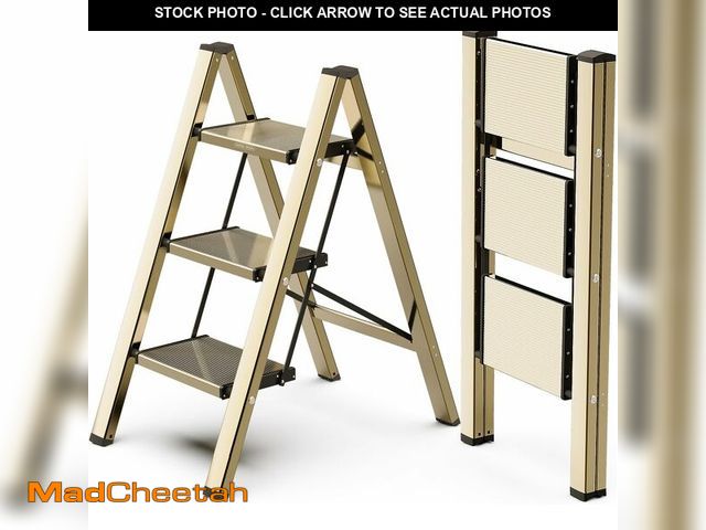 Lot 74-13698477 - WOA WOA Step Ladder, 3 Step Foldable Step Stool with Widen Pedals, Portable Home Ladders for Kitchen...