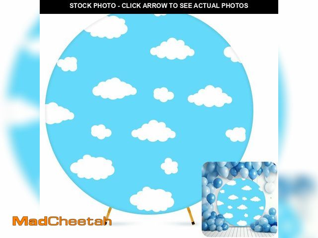 Lot 74-12978686 - Tingjoo 7.2 FT Round Backdrop Cover Blue Sky White Clouds Arch Backdrop Cover for 5 to 7.2ft Circle ...