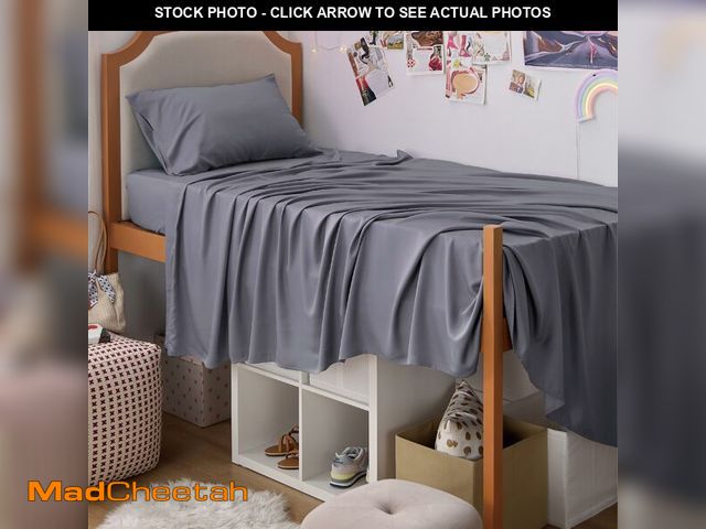 Lot 74-13712634 - Bedsure Twin XL Sheet Set Dorm Bedding, Cooling Sheets Twin Extra Long Sheets, Rayon Derived from Ba...