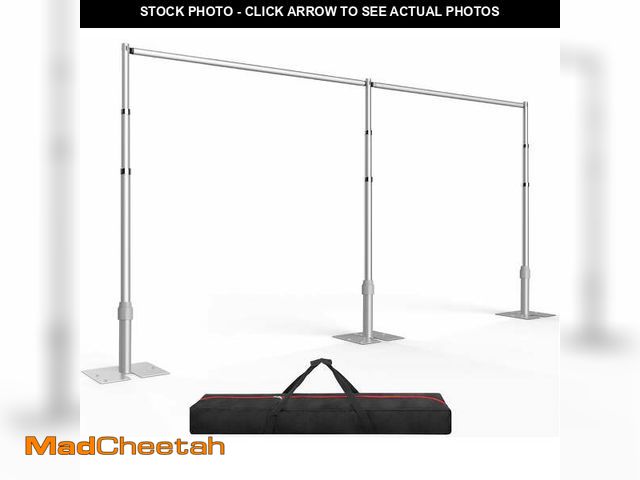 Lot 74-14071072 - EMART 10x20ft Heavy Duty Adjustable Backdrop Stand, Wedding Arch Decoration System for Weddings, Bir...