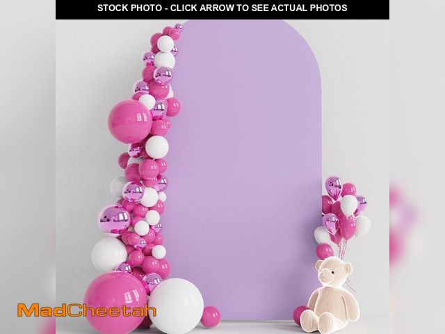 Lot 74-14341590 - Wokceer 7.2FT Wedding Arch Cover Spandex Fitted Wedding Arch Stand Covers Round Top Chiara Arch Back...