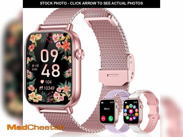 Lot 74-14385197 - Smart Watch for Women 1.83" HD Bluetooth Call Step Fitness Tracker 3 Bands - UNUSED
