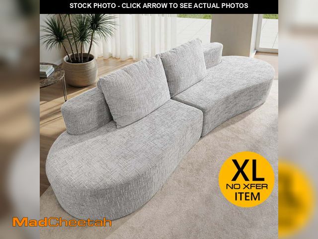 Lot 74-12663041 - 98" Half Moon Sofa Oversized Curved Couch, 38 Inch Extra Deep Seating Upholstered Sofa for Living Ro...