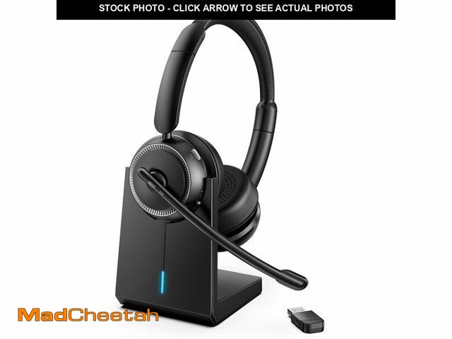 Lot 74-14340897 - Upgrade ANC &amp; ENC Wireless Headset with Mic for Work(Flip-to-Mute &amp; Dongle) - UNUSED
