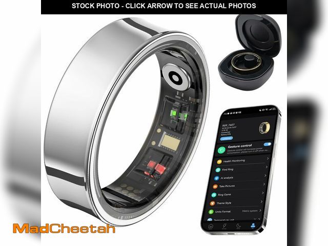 Lot 74-14264435 - AMOVAN Smart Ring for Women Men, 24-Hour Body Temperature Track, Silver,#13 - UNUSED