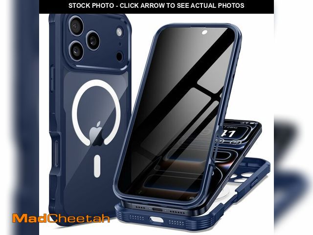 Lot 74-14213276 - seacosmo for iPhone 17 Pro Max Case, Full Body Bumper with Built-in Tempered Glass Privacy Screen Pr...