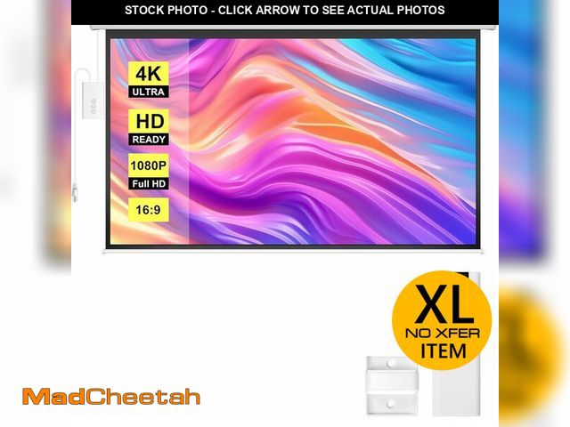 Lot 74-12549693 - (MISSING REMOTE) VIVOHOME Motorized Projector Screen with Remote, 16:9 84 Inch Auto Electric Project...