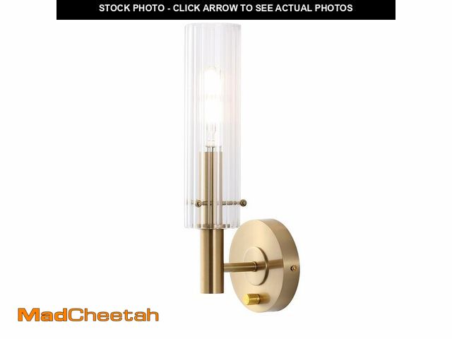 Lot 74-14378896 - BYOLIIMA Modern Wall Sconces with Dimmer ON/Off Switch Gold Brushed Brass Bathroom Vanity Light Fixt...