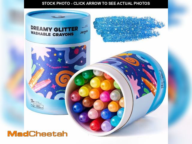 Lot 74-14148930 - Jar Melo Glitter Crayons for Toddlers 1-3, Non-Toxic Washable Crayons for Kids, Ultra-Silky and Twis...