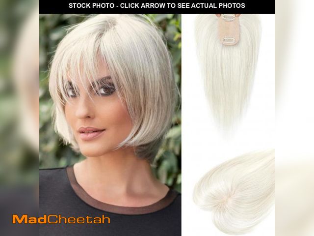 Lot 74-12436043 - Flufymooz Real Human Hair Toppers for women, 10 Inch Clip in Bangs 100Ã¯Â¼â¦ Human Hair Toppers for...
