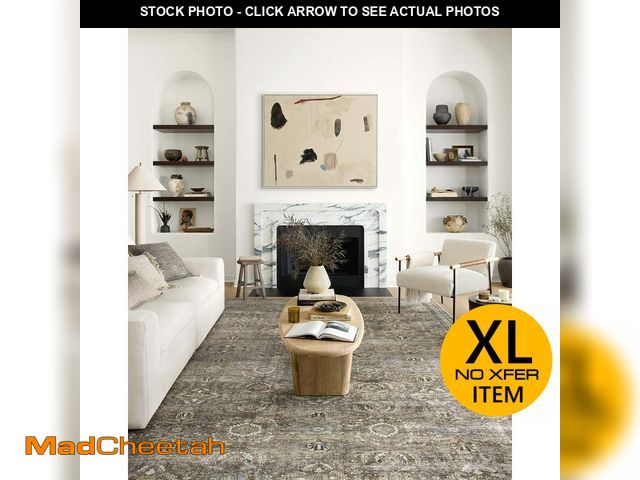 Lot 74-12688803 - Loloi Layla Collection LAY-13 Antique/Moss 7'-6" x 9'-6" .13" Thick Area Rug, Soft, Durable, Vintage...