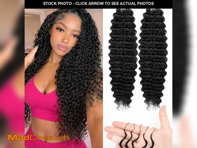 Lot 74-14208539 - Feather Crochet Hair For Black Women, 18 Inch 400g Human Hair Blend Crochet Hair Deep Wave For Mirac...