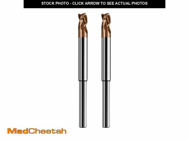 Lot 74-14205313 - 2Pcs 1/4in Reduced Shank for Router,5/16in 37ÃÂ°Helix Solid Carbide End Mill for Aluminum,3 Flute, ...