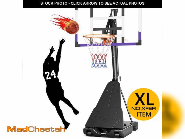Lot 74-14241905 - Toremore 44" Basketball Hoop Outdoor Adjustable, 5.25-10FT Portable Basketball Hoop Goal System with...