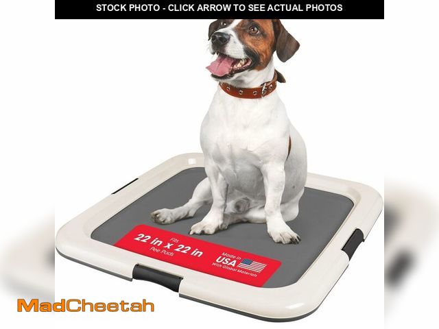 Lot 74-14067360 - IRIS USA Pee Pad Holder - For Regular Sized Dog and Puppy Pee Pads, Secured Latches, Non-Skid Feet, ...