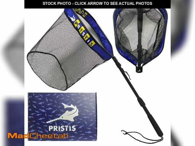 Lot 74-14301167 - Pristis 20'' Depth Floating Lightweight Fishing Net with Telescopic Pole Handle, 39'' Foldable Exten...