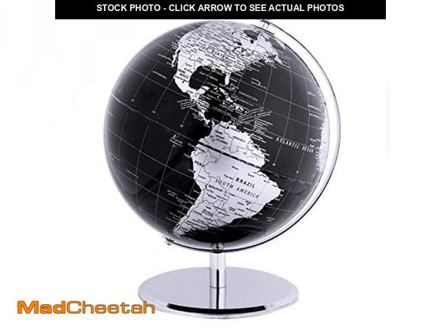 Lot 74-12189765 - ANNOVA Metallic World Globe Black - Educational/Geographic/Modern Desktop Decoration - Stainless Ste...