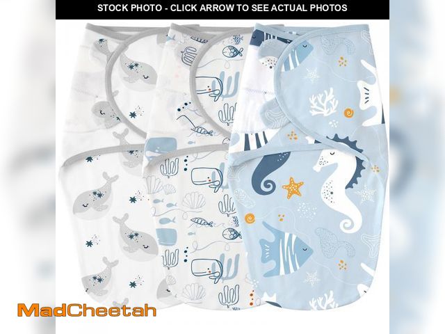 Lot 74-12123552 - Yoofoss Baby Swaddles for Newborns 100% Organic Cotton, Adjustable Swaddle Sleep Sack 0-3 Months New...