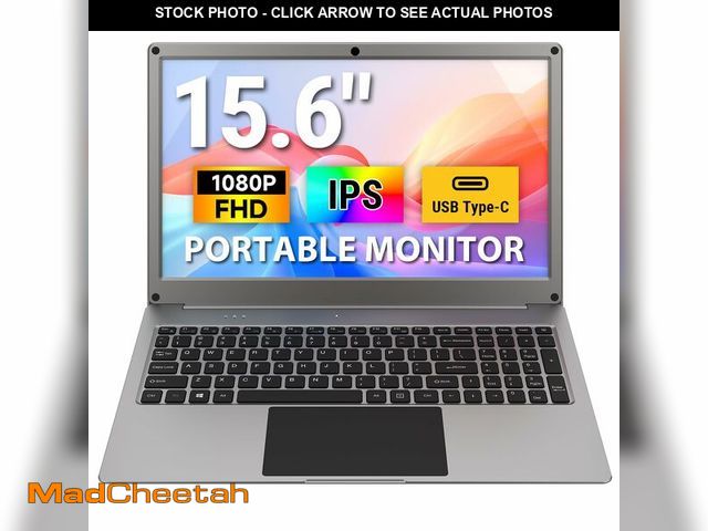 Lot 74-14208221 - ELECROW Portable Monitor with Keyboard, 15.6 Inch Lapdock Display with Built-in Battery, 1080P FHD U...