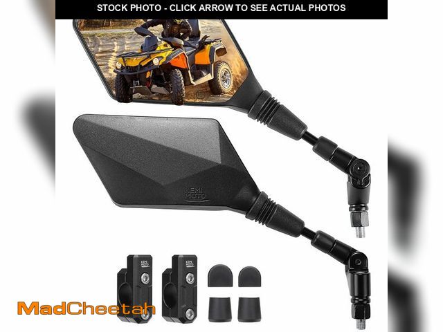 Lot 74-14428082 - KEMIMOTO ATV Motorcycle Mirrors, 8MM 10MM, 7/8 Inch Handlebar Mount - UNUSED