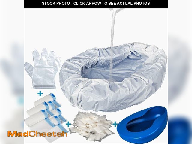 Lot 74-14206609 - Bedpan Set with 30 Absorbent Pads Gel and 30 Disposable Liners, Bed Pan for Elderly Females Women, B...
