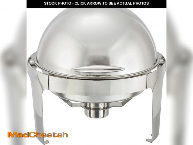 Lot 74-12367195 - Winco Madison Stainless Steel Chafer with Roll Top, 6 Quart - UNUSED