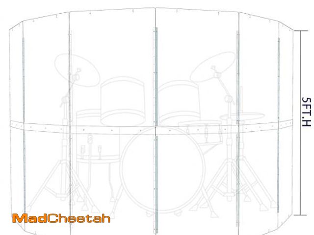 Lot 74-12540283 - Drum Shield | Portable 6 Panels 2ft x 5ft | Factory-Installed Full-Length Stainless Steel Hinges | A...