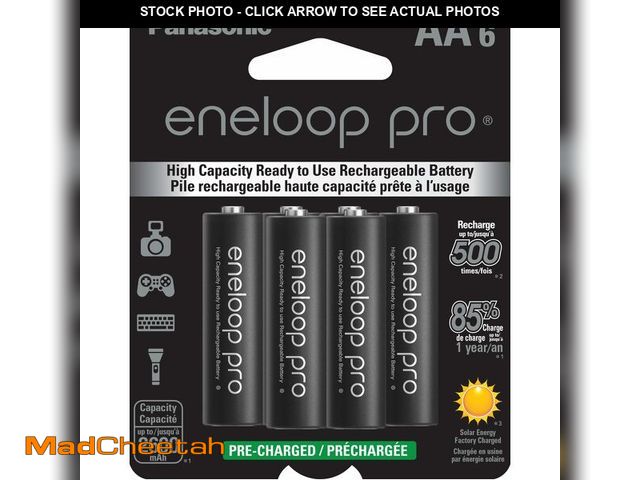 Lot 74-14266734 - Eneloop Panasonic BK-3HCCA6BA pro AA High-Capacity Ni-MH Pre-Charged Rechargeable Batteries, 6-Batte...