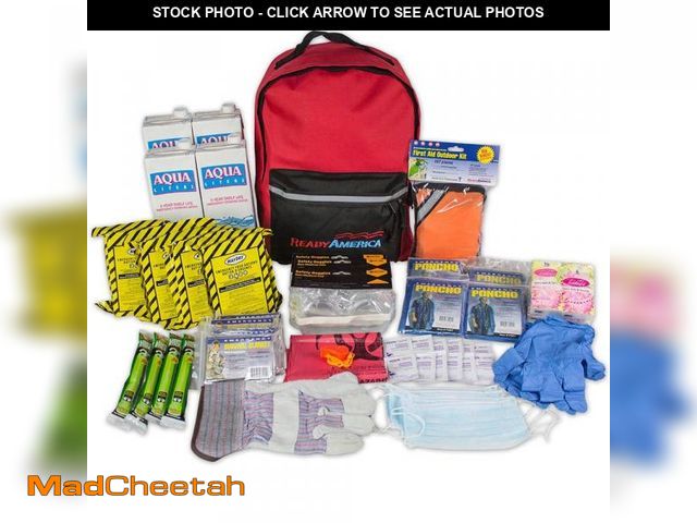 Lot 74-12359903 - Ready America 4-Person 3-Day Basic Emergency Kit with Backpack - UNUSED
