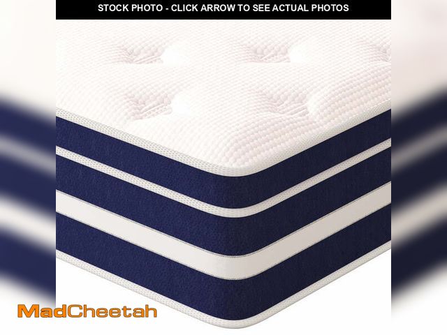 Lot 74-14603373 - GUUKIN 12 inch Queen Mattress, Memory Foam &amp; Spring Hybrid Medium Comfort Queen Size in a Box,Ad...