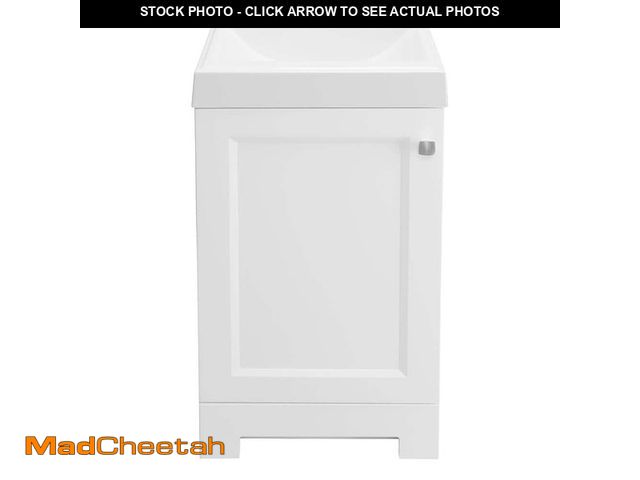 Lot 74-12651172 - Glacier Bay Shaila 18.5 in. W x 16.25 in. D x 35.06 in. H Single Sink Bath Vanity in White with Whit...