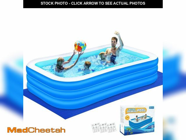 Lot 74-14270420 - Nattork Inflatable Swimming Pool for Kids and Adults- 118" x 68" x 22" Family Full-Sized Blow Up Poo...