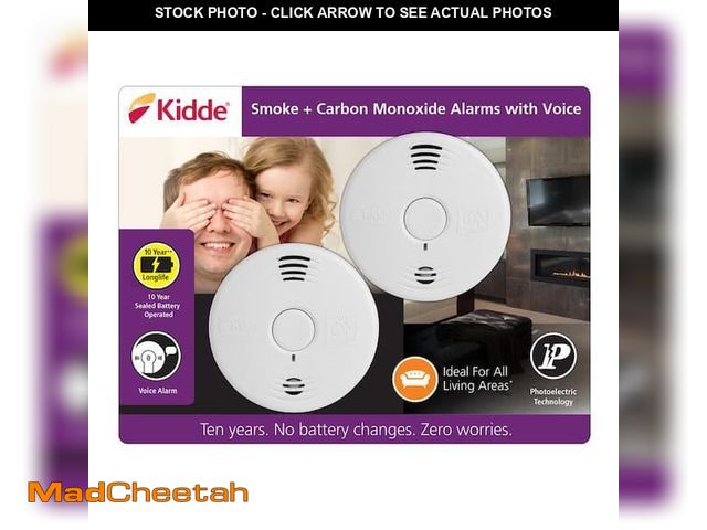 Lot 74-12410851 - 10-Year Battery Powered Smoke and Carbon Monoxide Detector with Voice Alarm (2-Pack) 21032753 - UNUS...