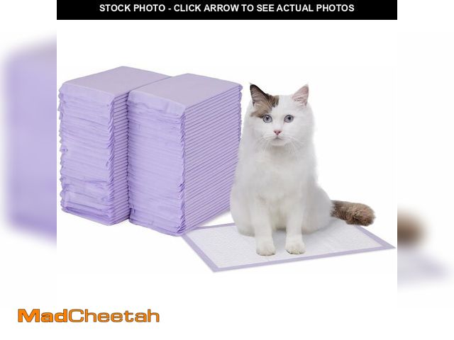 Lot 74-14349228 - Basics Cat Pee Pads, Odor Control, Super Absorbent, Disposable, Universal Fit for Litter Box, Unscen...
