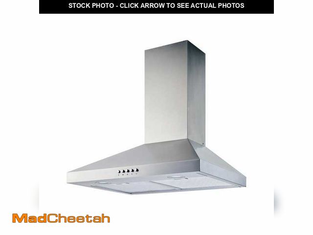 Lot 74-12546262 - Vissani Siena 30 in. 350CFM Convertible Pyramid Wall Mount Range Hood in Stainless Steel with Charco...