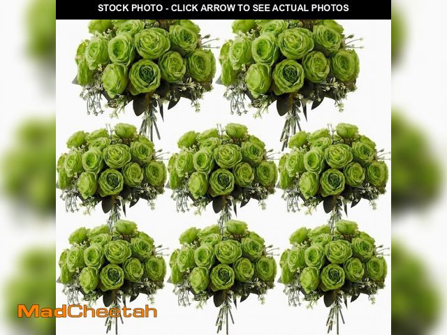 Lot 74-14476091 - Geosar 8 Bundles Artificial Peonies Flowers, Olive Green - UNUSED