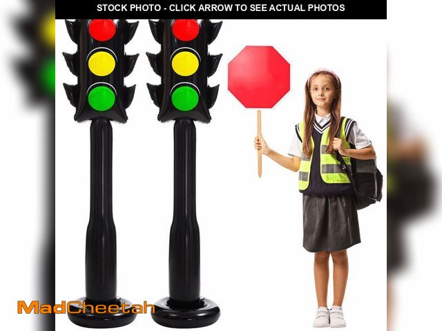 Lot 74-12604106 - JellyArch 2 Pack 59 Inch Jumbo Inflatable PVC Traffic Light Balloons Racing Car Birthday Party Decor...
