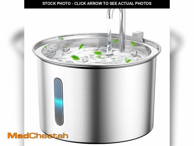 Lot 74-12715591 - oneisall Stainless Steel Cat Water Fountain, 2L Water Fountains for Cats Indoor with Quiet Pump and ...